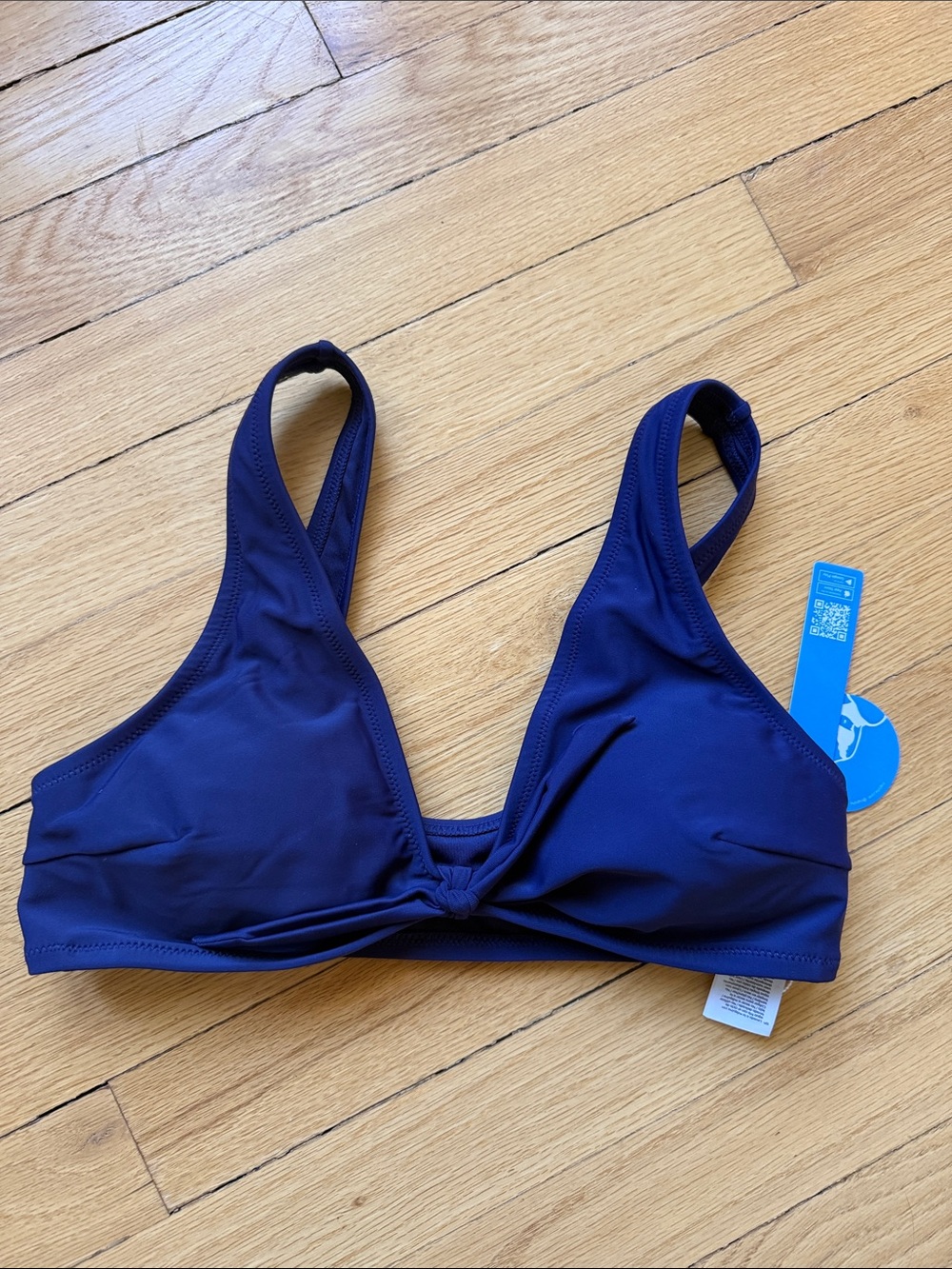 Cupshe Deep Navy Knot Front Bikini Top